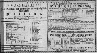 Theaterzettel (Oper und Burgtheater in Wien) 18350130 Seite: 1