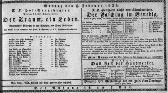 Theaterzettel (Oper und Burgtheater in Wien) 18350209 Seite: 1