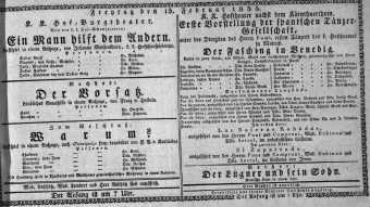 Theaterzettel (Oper und Burgtheater in Wien) 18350213 Seite: 1