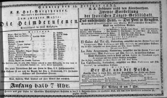 Theaterzettel (Oper und Burgtheater in Wien) 18350215 Seite: 1
