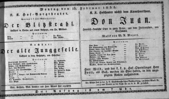 Theaterzettel (Oper und Burgtheater in Wien) 18350216 Seite: 1
