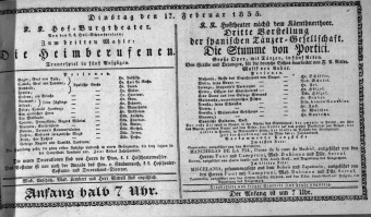 Theaterzettel (Oper und Burgtheater in Wien) 18350217 Seite: 1