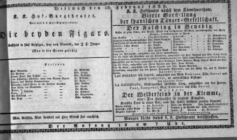 Theaterzettel (Oper und Burgtheater in Wien) 18350218 Seite: 1