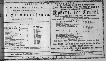 Theaterzettel (Oper und Burgtheater in Wien) 18350220 Seite: 1