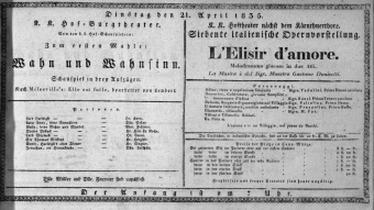 Theaterzettel (Oper und Burgtheater in Wien) 18350421 Seite: 1