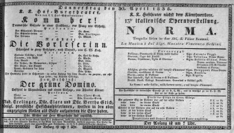 Theaterzettel (Oper und Burgtheater in Wien) 18350430 Seite: 1
