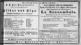 Theaterzettel (Oper und Burgtheater in Wien) 18350515 Seite: 1