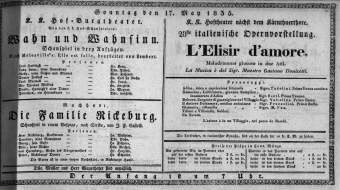 Theaterzettel (Oper und Burgtheater in Wien) 18350517 Seite: 1