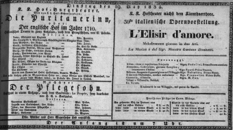 Theaterzettel (Oper und Burgtheater in Wien) 18350519 Seite: 1