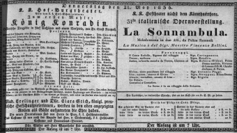 Theaterzettel (Oper und Burgtheater in Wien) 18350521 Seite: 1