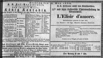 Theaterzettel (Oper und Burgtheater in Wien) 18350522 Seite: 1