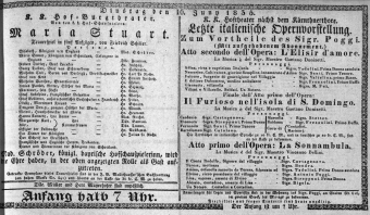 Theaterzettel (Oper und Burgtheater in Wien) 18350616 Seite: 1