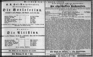 Theaterzettel (Oper und Burgtheater in Wien) 18350617 Seite: 1