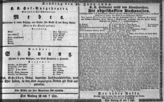 Theaterzettel (Oper und Burgtheater in Wien) 18350623 Seite: 1