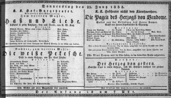 Theaterzettel (Oper und Burgtheater in Wien) 18350625 Seite: 1