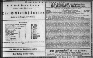 Theaterzettel (Oper und Burgtheater in Wien) 18350627 Seite: 1