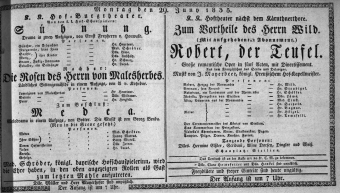 Theaterzettel (Oper und Burgtheater in Wien) 18350629 Seite: 1