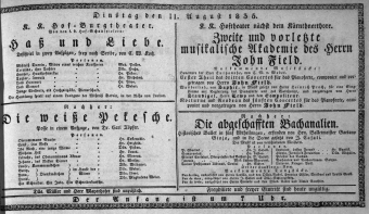 Theaterzettel (Oper und Burgtheater in Wien) 18350811 Seite: 1