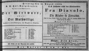 Theaterzettel (Oper und Burgtheater in Wien) 18350814 Seite: 1