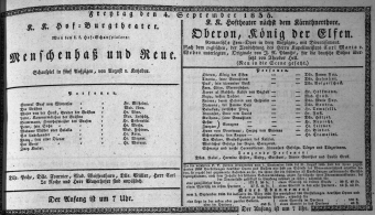 Theaterzettel (Oper und Burgtheater in Wien) 18350904 Seite: 1