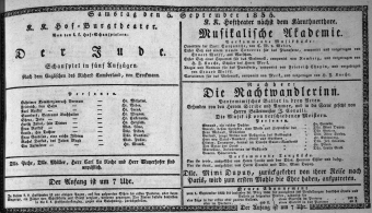 Theaterzettel (Oper und Burgtheater in Wien) 18350905 Seite: 1
