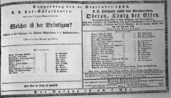 Theaterzettel (Oper und Burgtheater in Wien) 18350910 Seite: 1