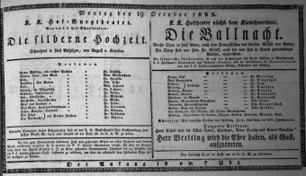 Theaterzettel (Oper und Burgtheater in Wien) 18351019 Seite: 1