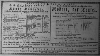 Theaterzettel (Oper und Burgtheater in Wien) 18351101 Seite: 1