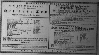 Theaterzettel (Oper und Burgtheater in Wien) 18351107 Seite: 1