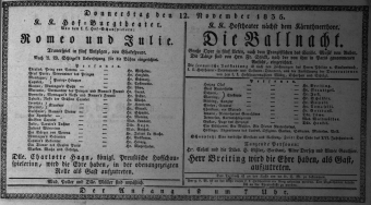 Theaterzettel (Oper und Burgtheater in Wien) 18351112 Seite: 1