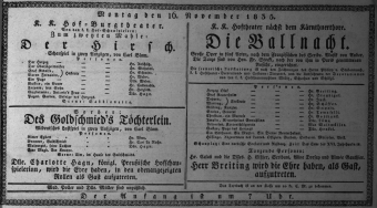 Theaterzettel (Oper und Burgtheater in Wien) 18351116 Seite: 1