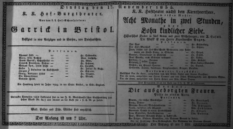 Theaterzettel (Oper und Burgtheater in Wien) 18351117 Seite: 1