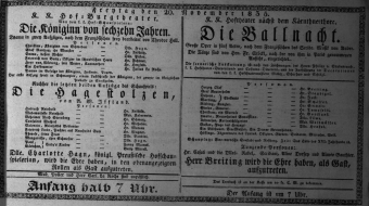 Theaterzettel (Oper und Burgtheater in Wien) 18351120 Seite: 1