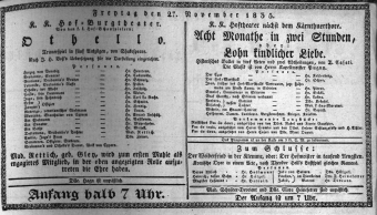 Theaterzettel (Oper und Burgtheater in Wien) 18351127 Seite: 1