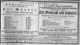 Theaterzettel (Oper und Burgtheater in Wien) 18351207 Seite: 1