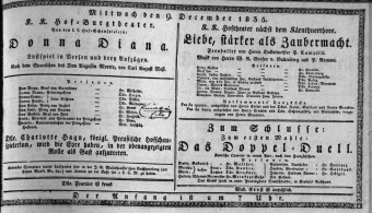 Theaterzettel (Oper und Burgtheater in Wien) 18351209 Seite: 1