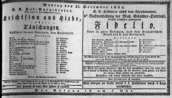 Theaterzettel (Oper und Burgtheater in Wien) 18351221 Seite: 1