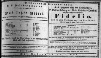Theaterzettel (Oper und Burgtheater in Wien) 18351228 Seite: 1