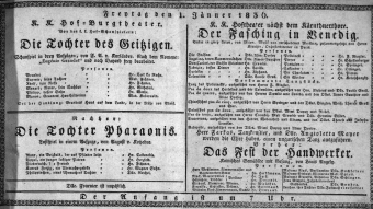 Theaterzettel (Oper und Burgtheater in Wien) 18360101 Seite: 1