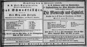 Theaterzettel (Oper und Burgtheater in Wien) 18360102 Seite: 1