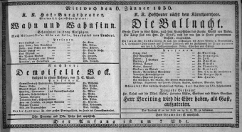 Theaterzettel (Oper und Burgtheater in Wien) 18360106 Seite: 1