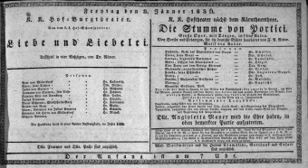 Theaterzettel (Oper und Burgtheater in Wien) 18360108 Seite: 1
