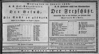 Theaterzettel (Oper und Burgtheater in Wien) 18360111 Seite: 1