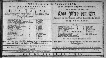 Theaterzettel (Oper und Burgtheater in Wien) 18360113 Seite: 1
