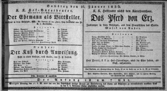 Theaterzettel (Oper und Burgtheater in Wien) 18360116 Seite: 1