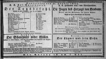 Theaterzettel (Oper und Burgtheater in Wien) 18360121 Seite: 1