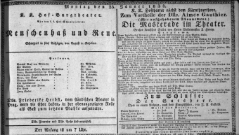 Theaterzettel (Oper und Burgtheater in Wien) 18360125 Seite: 1