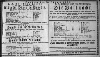 Theaterzettel (Oper und Burgtheater in Wien) 18360130 Seite: 1