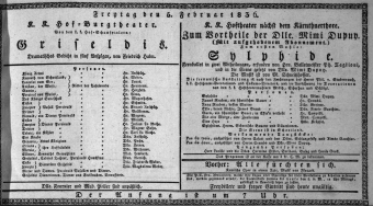 Theaterzettel (Oper und Burgtheater in Wien) 18360205 Seite: 1