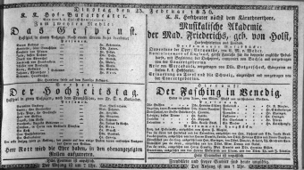 Theaterzettel (Oper und Burgtheater in Wien) 18360223 Seite: 1